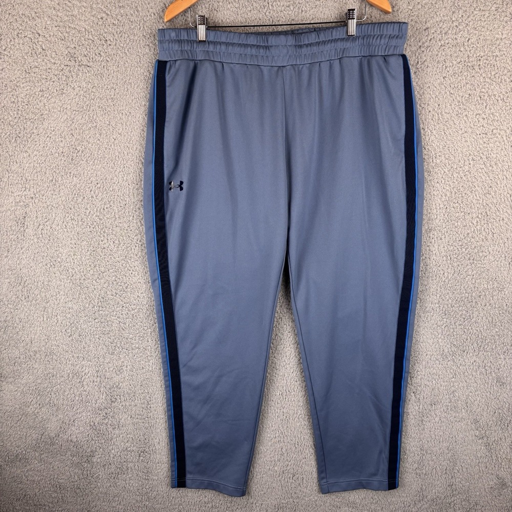 Under Armour Jogger Track Pants Mens 2XL Blue Navy Stripe Recover Knit‎ Celliant